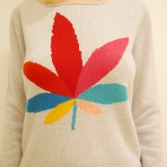 Pull feuille gris clair-192-041010-Allude-femme-boutique-strasbourg-france-online