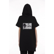 Sweat print dos capuche noir- isabel benenato-femme-DJ02PS19-boutique-strasbourg-france-online