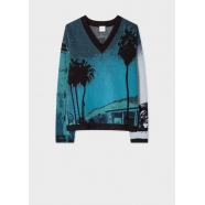 Pull v print plage Bleu-paul smith-femme-boutique-strasbourg-luxe-france-online-w1r-564k-a10302-48
