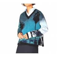Pull v print plage Bleu-paul smith-femme-boutique-strasbourg-luxe-france-online-w1r-564k-a10302-48