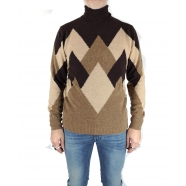 Pull col roulé patch camel choco