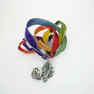 Pendentif charm plume en argent